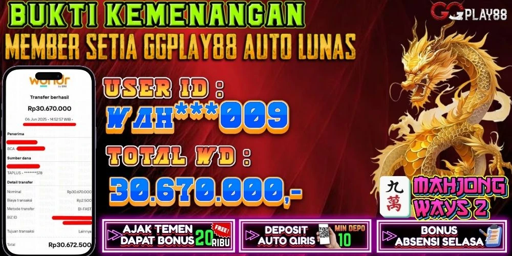 🎁BUKTI WITHDRAW PLAYER AKTIF HARI INI,, SELAMAT KEPADA PLAYER SETIA GGPLAY88 🎁