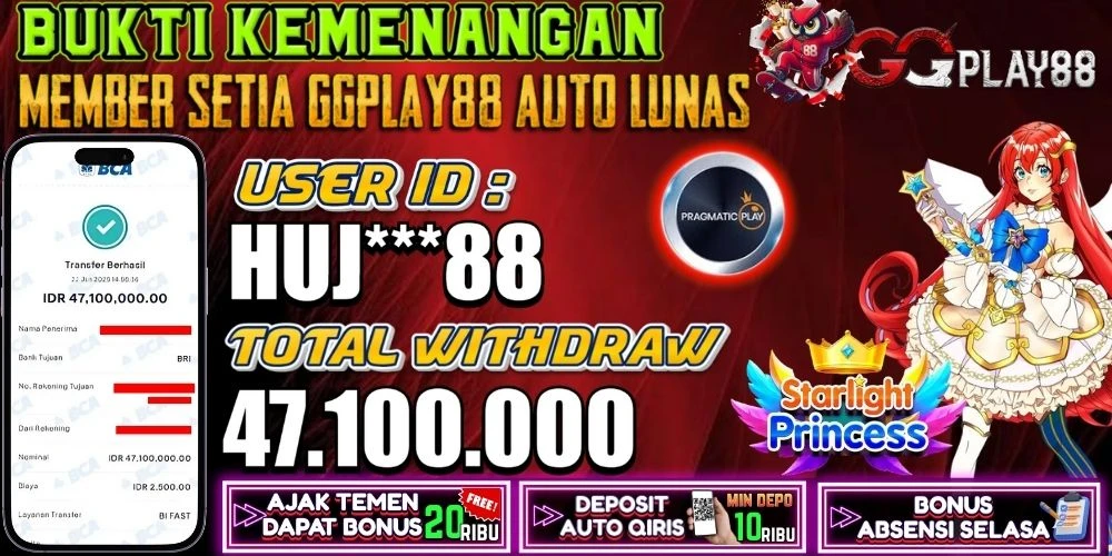 BUKTI KEMENANGAN STARLIGHT PRINCESS